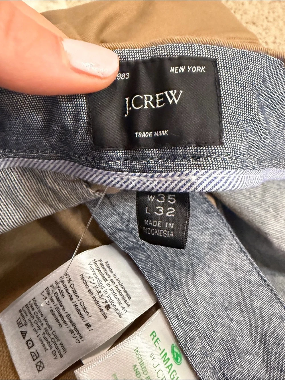 J crew river brown 484 Slim-fit stretch chino pant
